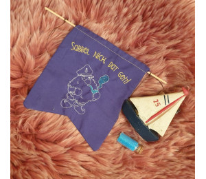 Stickdatei ITH - Seebär Gnom Wimpel "Kumm in"